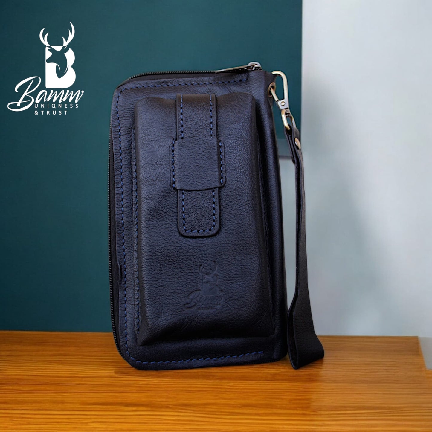 Premium Men’s Leather Handbag – Multi-Functional Organizer with Handle & Card Slots