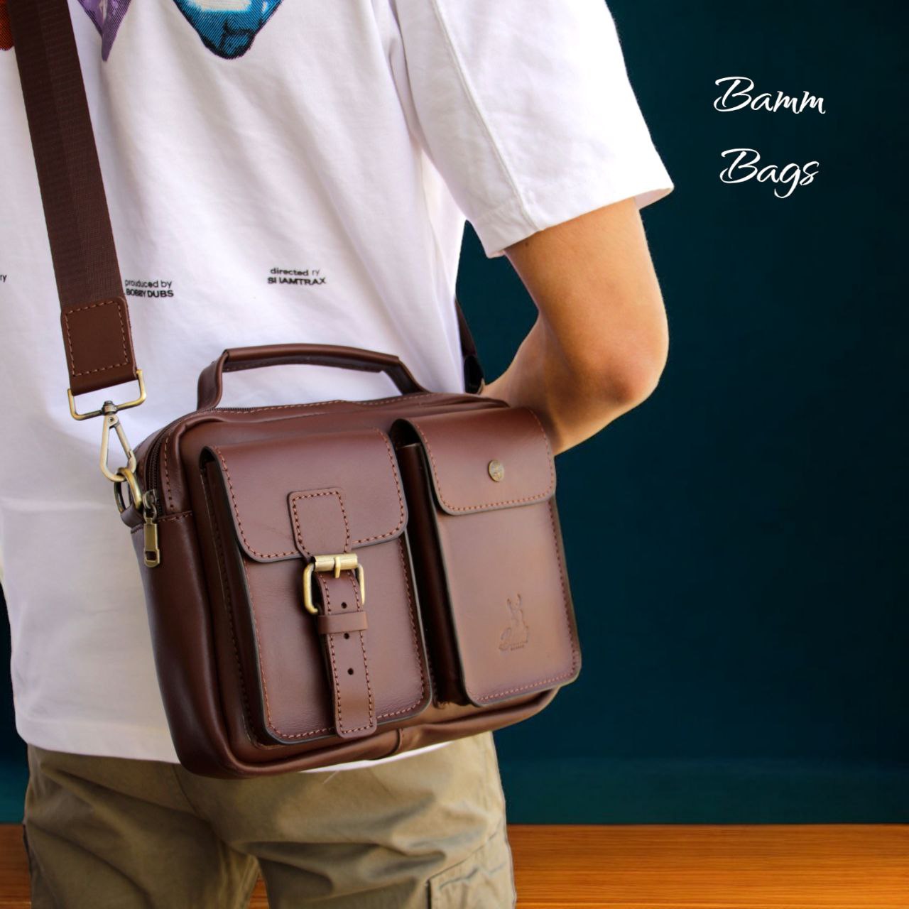 High-quality leather men's crossbody bag-2225