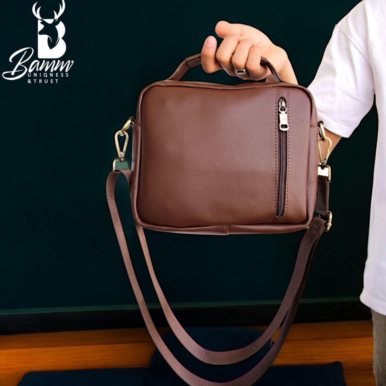 High-quality leather men's crossbody bag-2225
