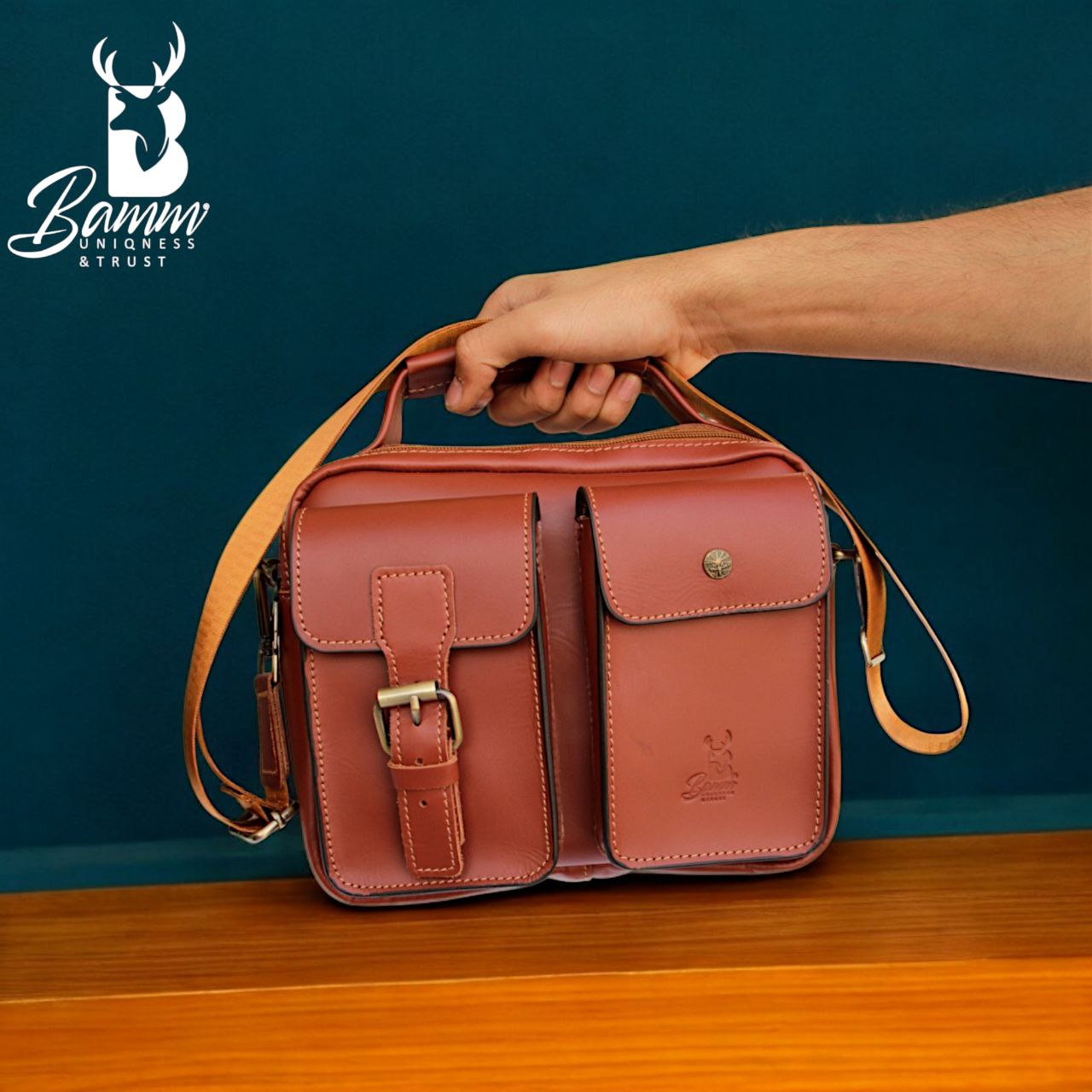 High-quality leather men's crossbody bag-2225