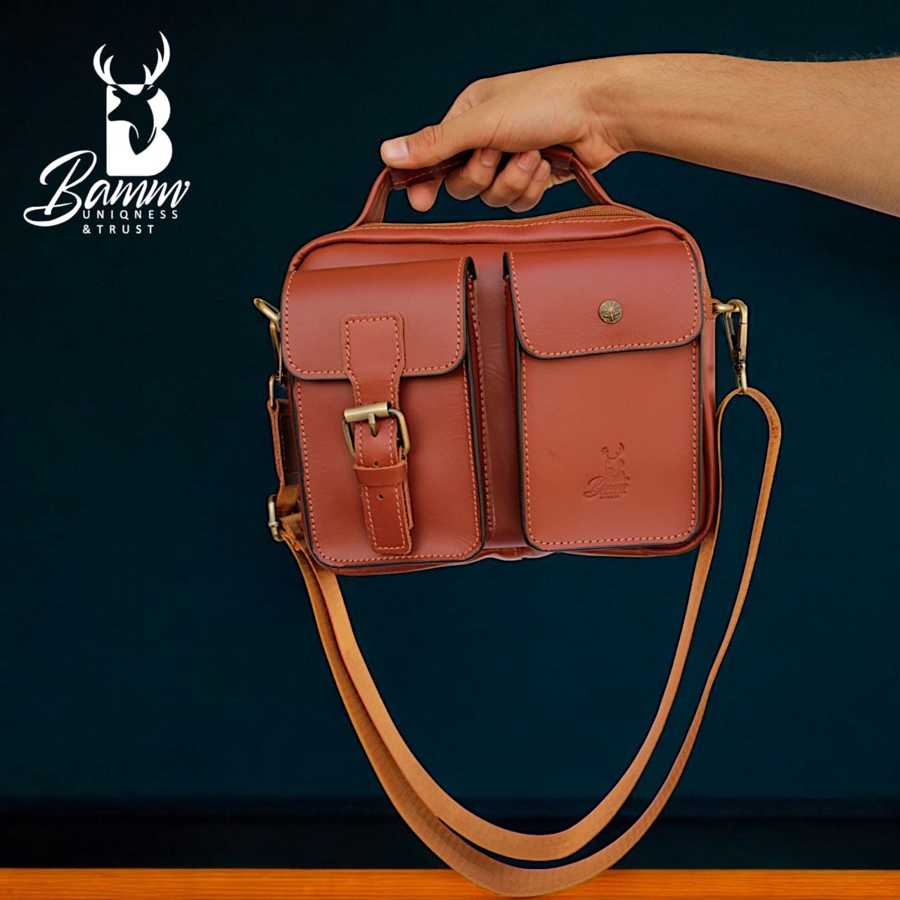 High-quality leather men's crossbody bag-2225