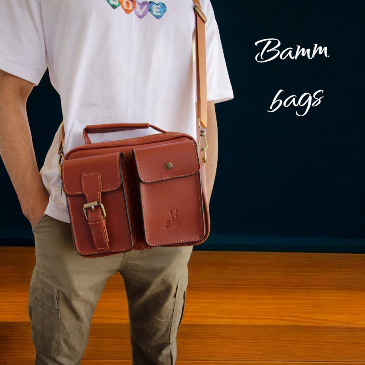 High-quality leather men's crossbody bag-2225