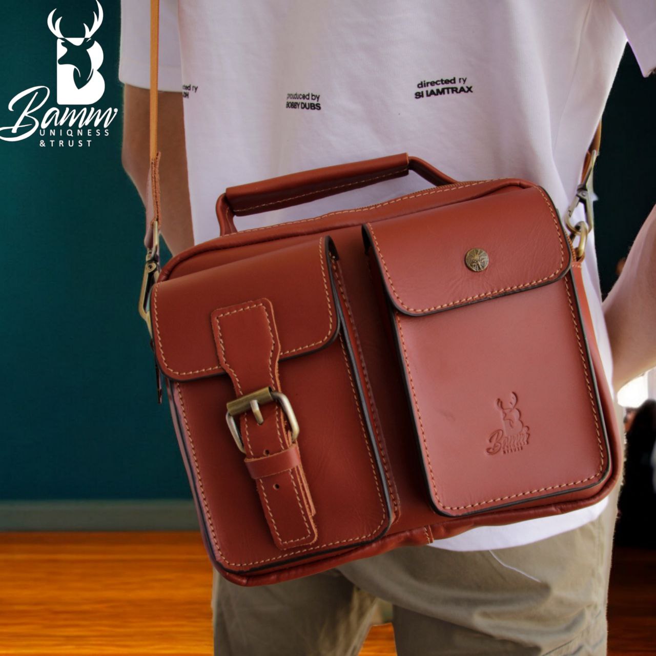 High-quality leather men's crossbody bag-2225