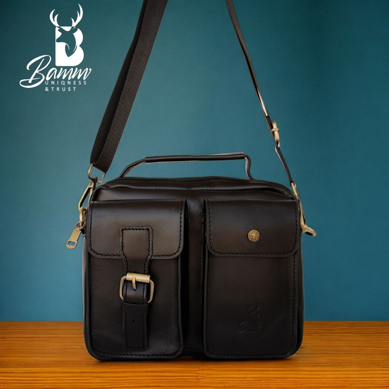 High-quality leather men's crossbody bag-2225