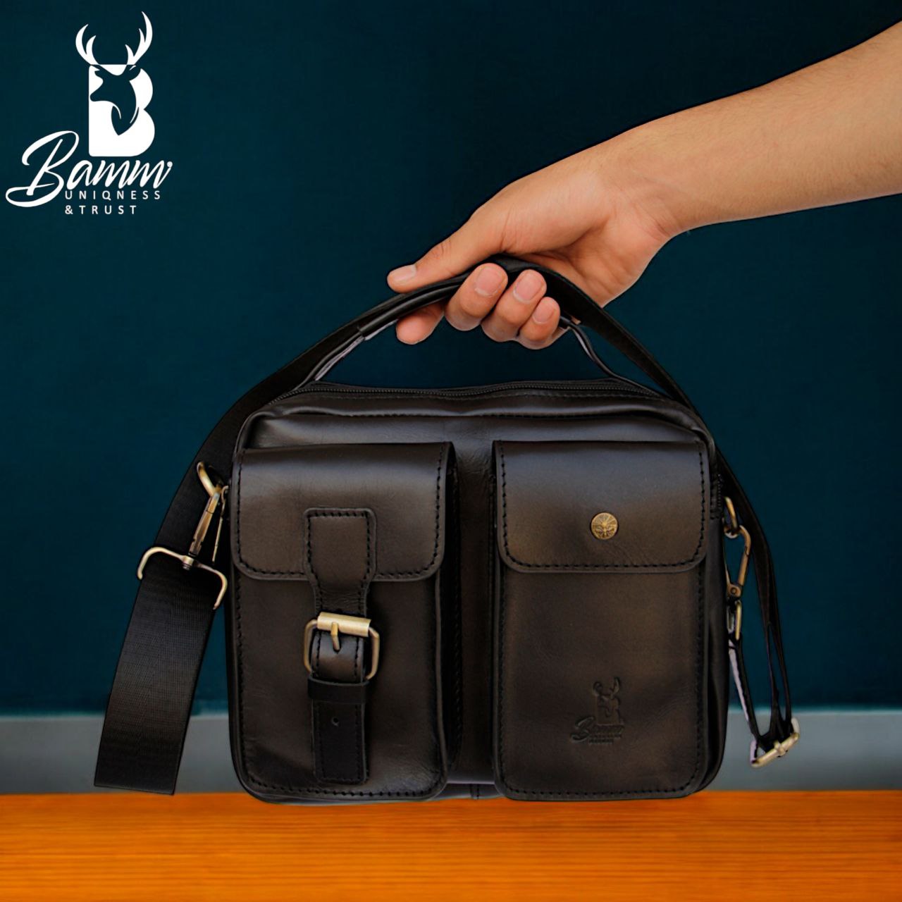 High-quality leather men's crossbody bag-2225