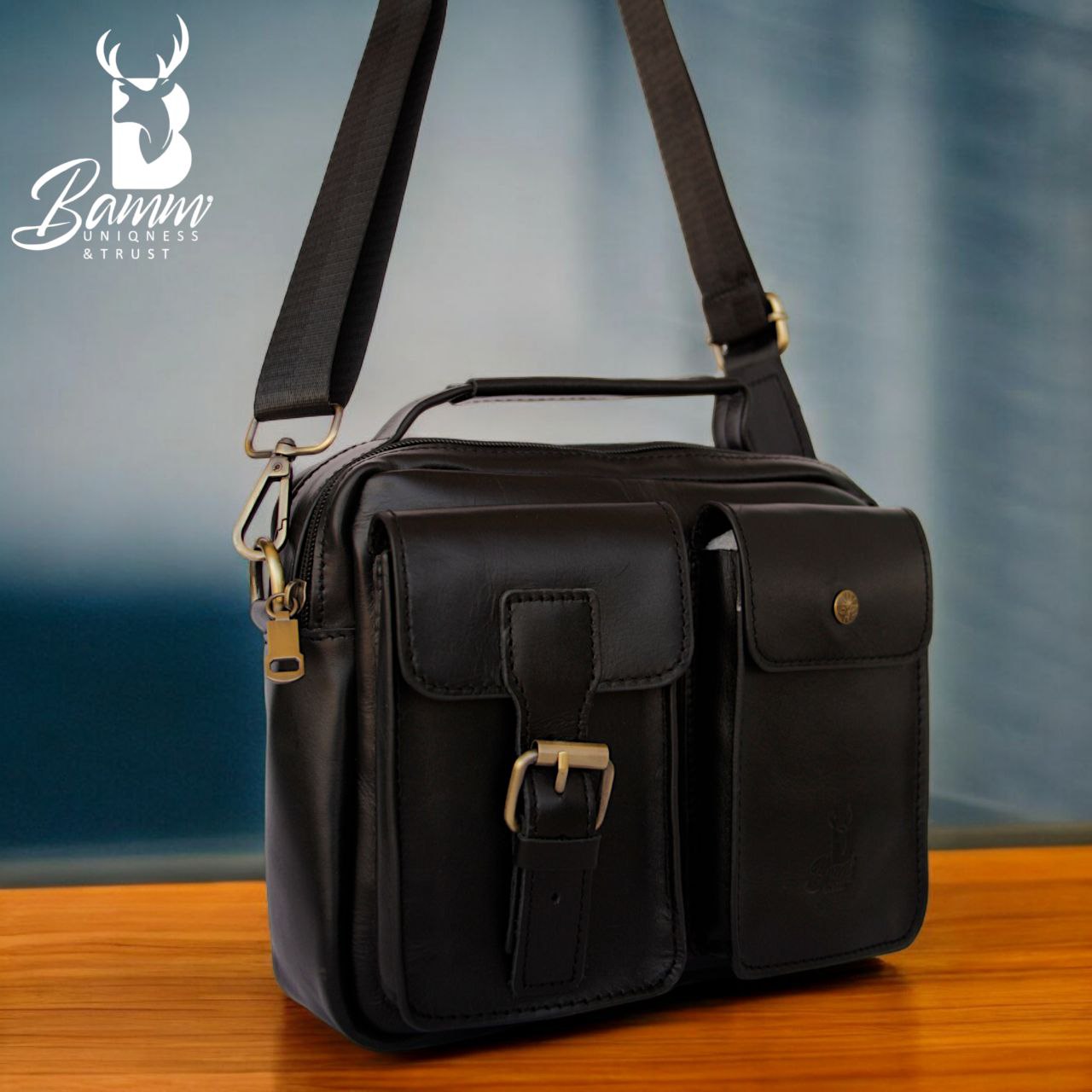 High-quality leather men's crossbody bag-2225