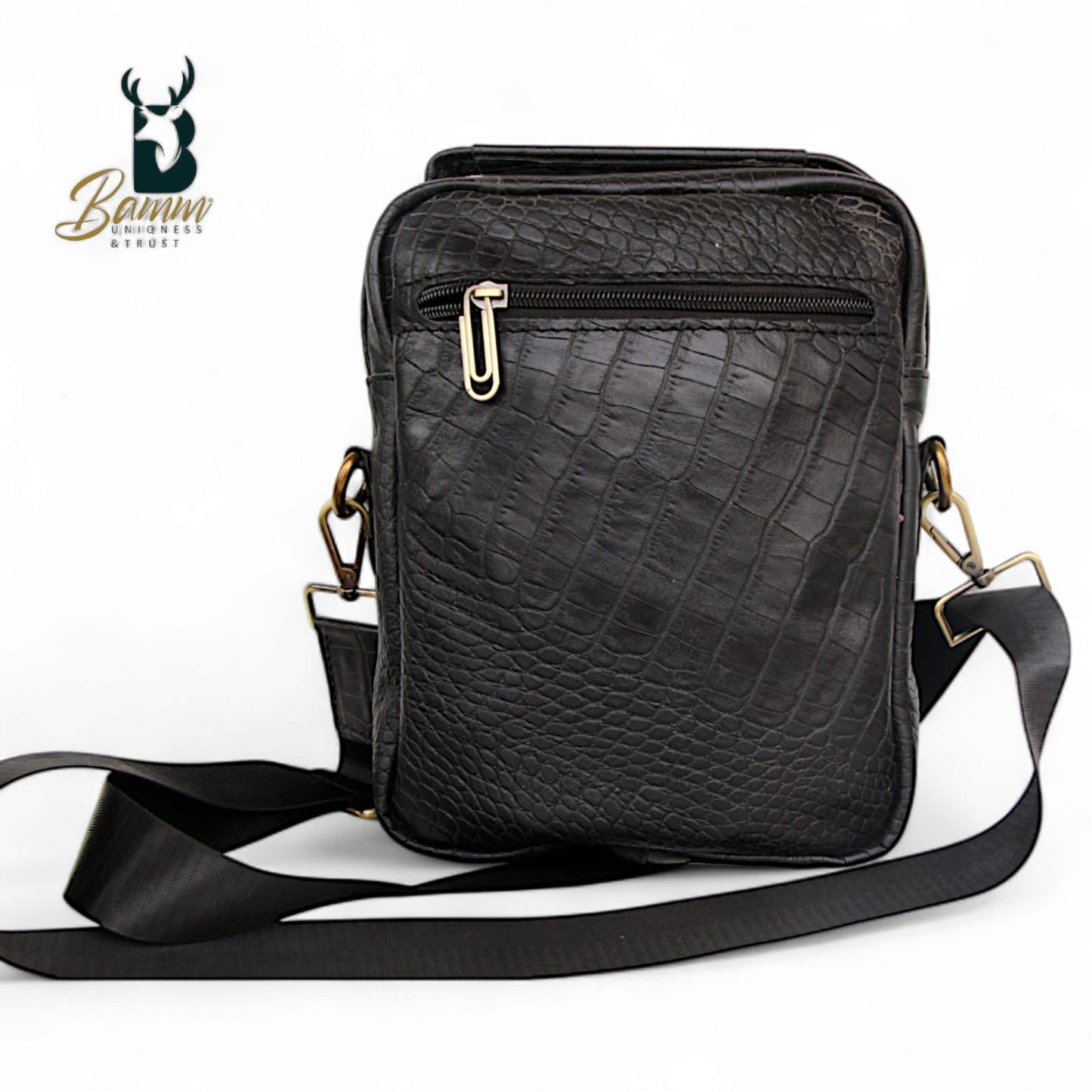 Premium Men's Genuine Leather Crossbody Bag – 20x25 cm, Multi-Compartment