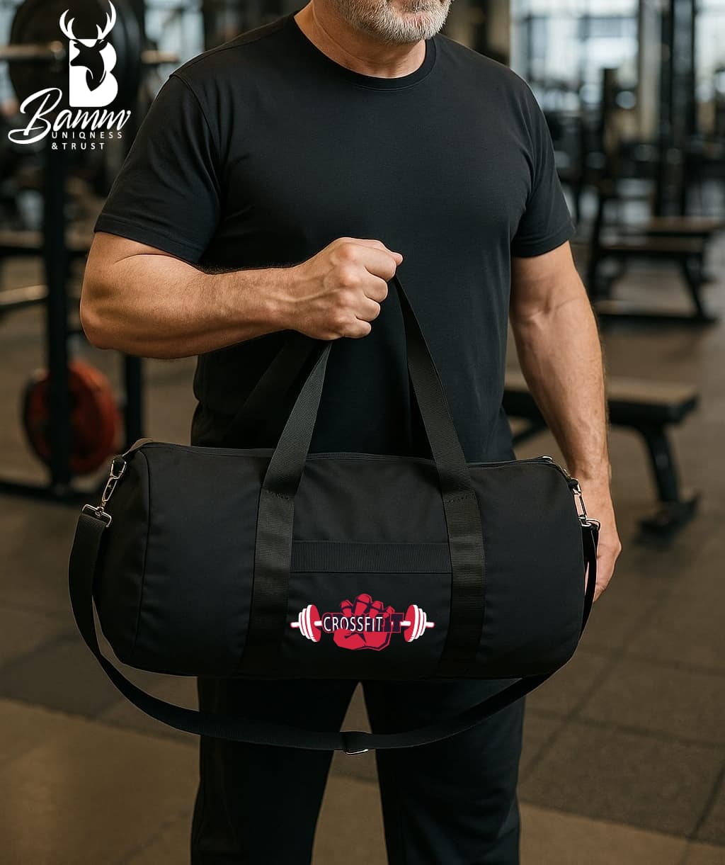 Men's Gym Bag β Water-Resistant Polyester β Side & Front Zipper β Rust-Free Hardware β Imported Satin Handle β Durable & Functional