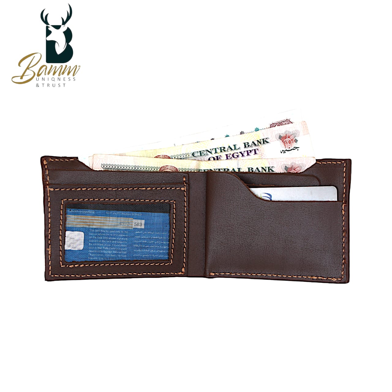 Leather passport wallet with card slots 2213