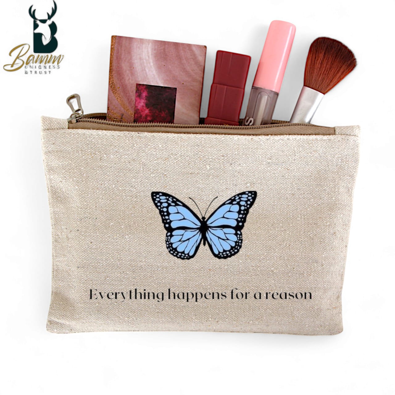 Multi-Use Makeup Organizer Bag – Heavy Duty Duck Cotton, Washable with Digital Print