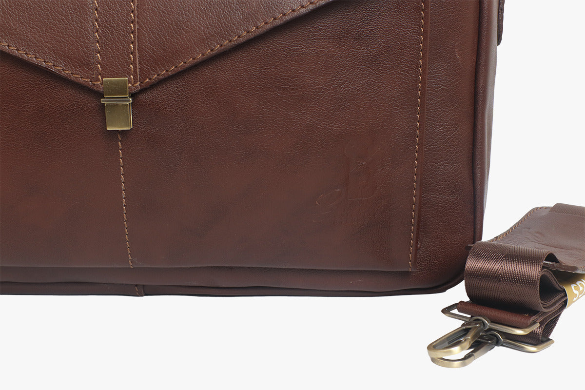 Leather Fashion Business Shoulder Messenger Crossbody Bag From Bamm