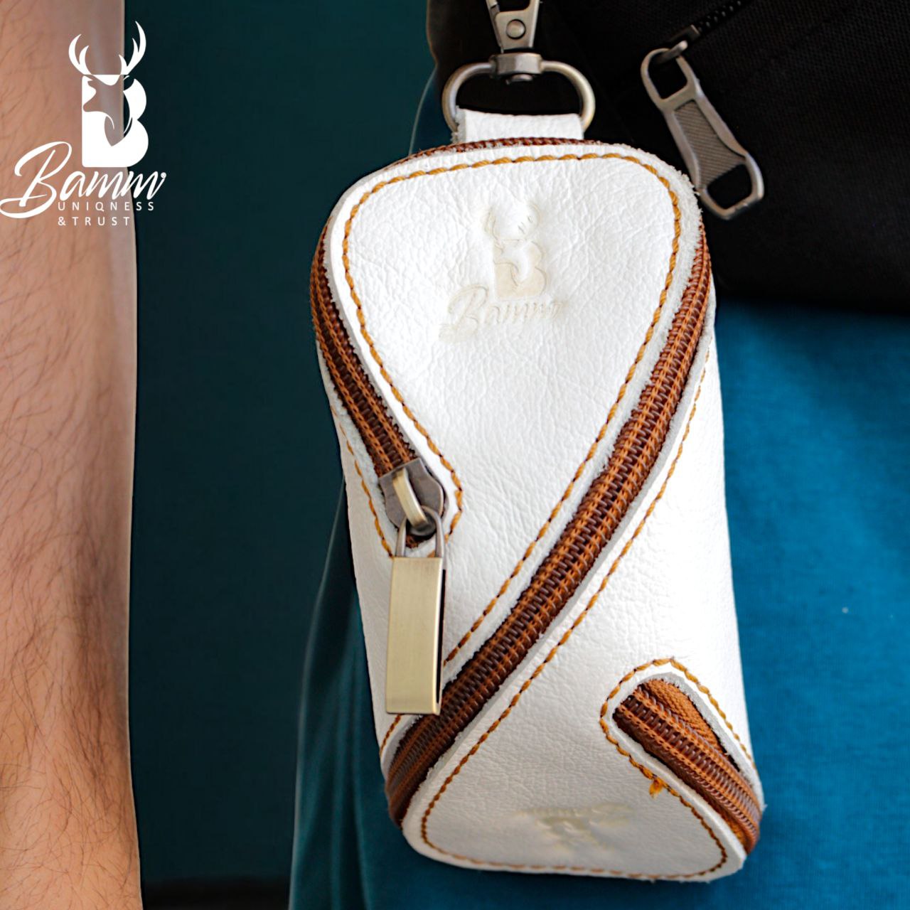 Genuine Leather Keychain With Special Offer "Buy One Get One Free"