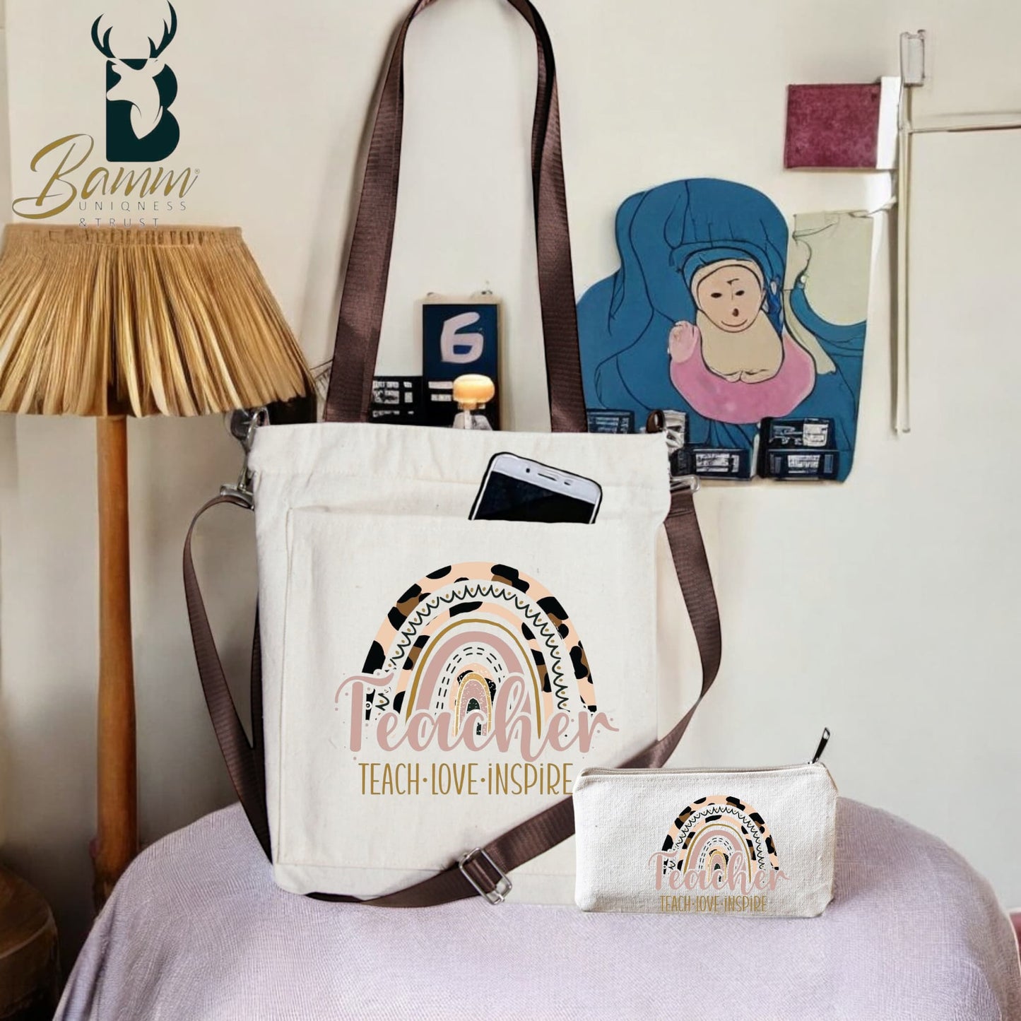 Teacher’s Mother’s Day Gift – Printed Tote Bag with Practical Design