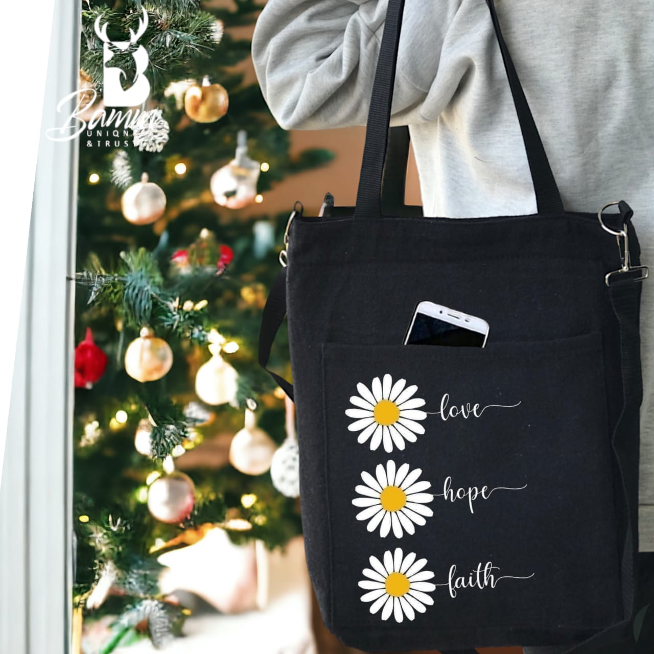 BAMM Tote Bag With Two Adjustable Shoulder Straps