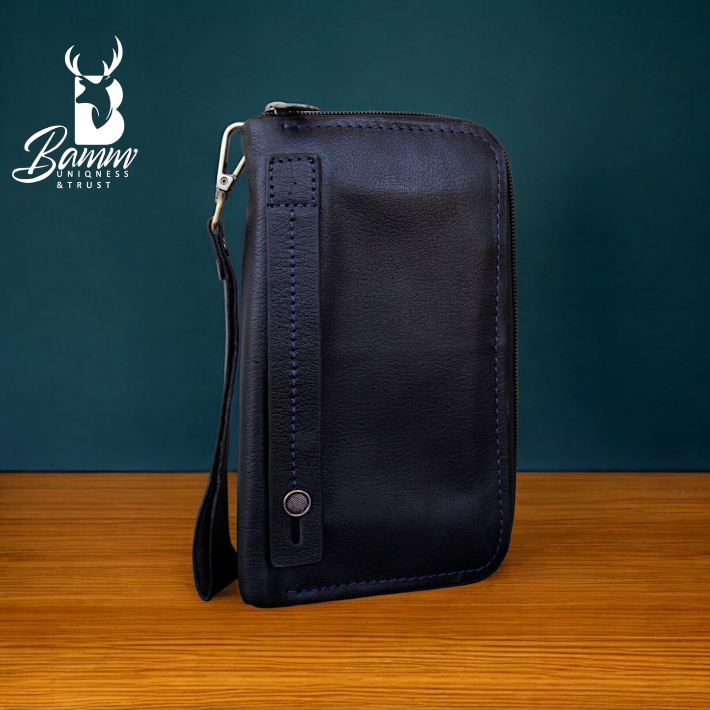 Premium Men’s Leather Handbag – Multi-Functional Organizer with Handle & Card Slots