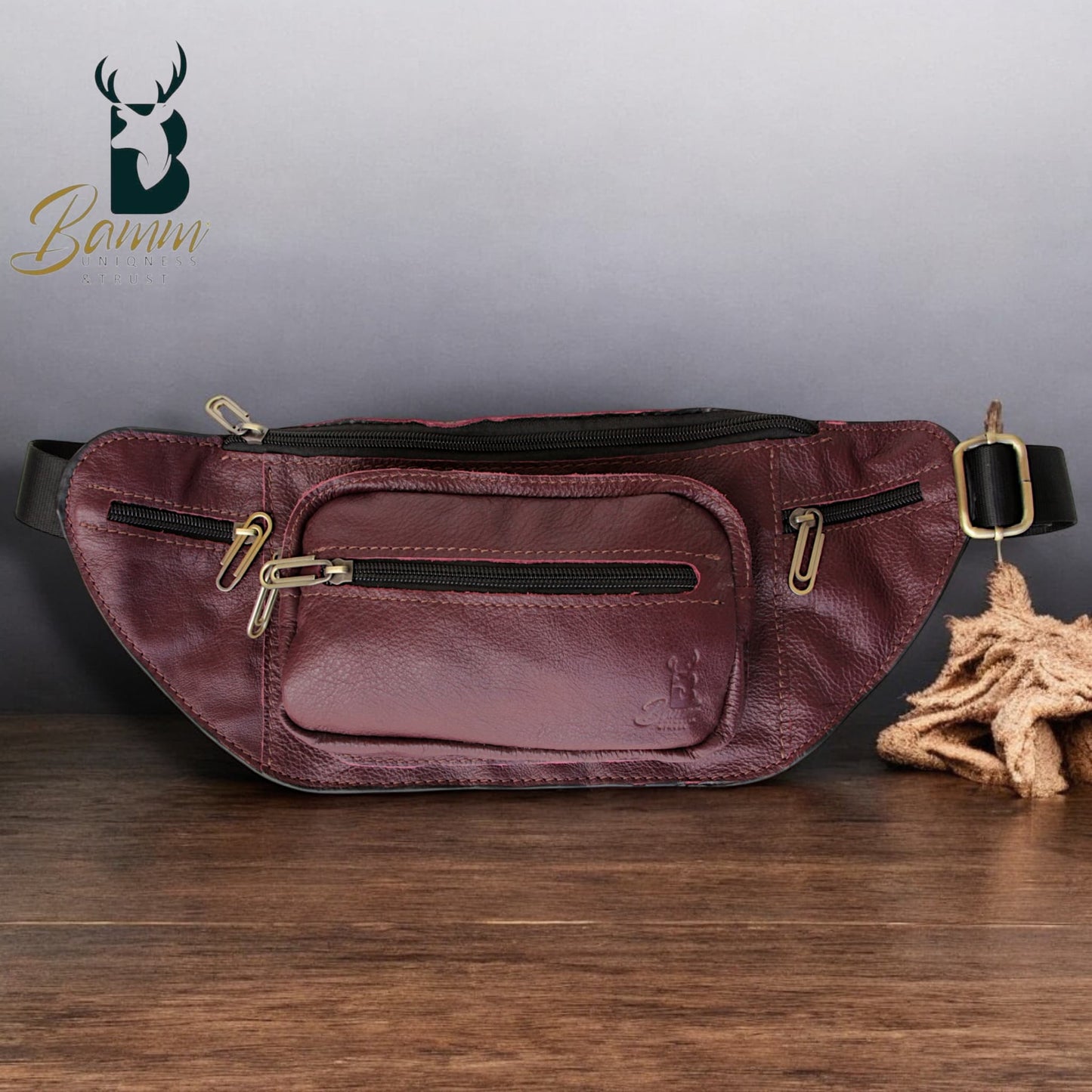 Natural Leather Bag Cross From Bamm