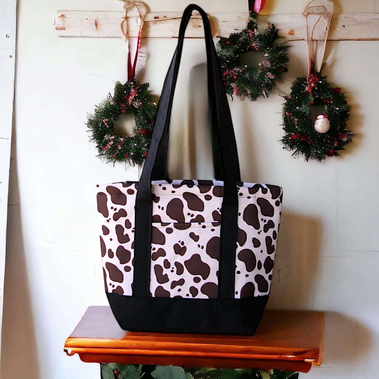 Spacious Polyester Tote Bag with Satin Handles – 30x40 cm, Multi-Compartment 8020
