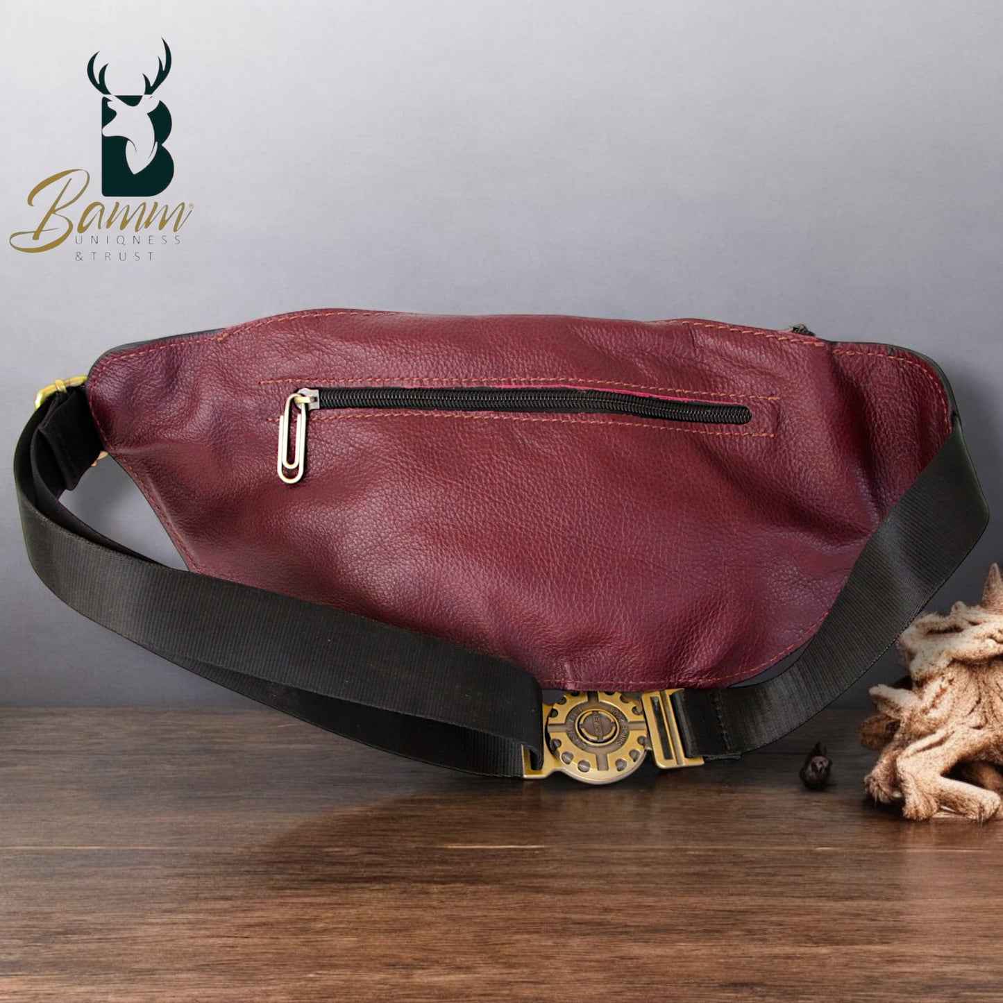 Natural Leather Bag Cross From Bamm