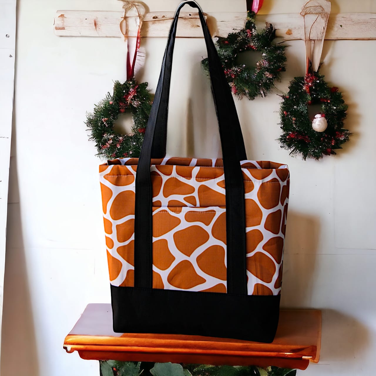 Spacious Polyester Tote Bag with Satin Handles – 30x40 cm, Multi-Compartment 8020
