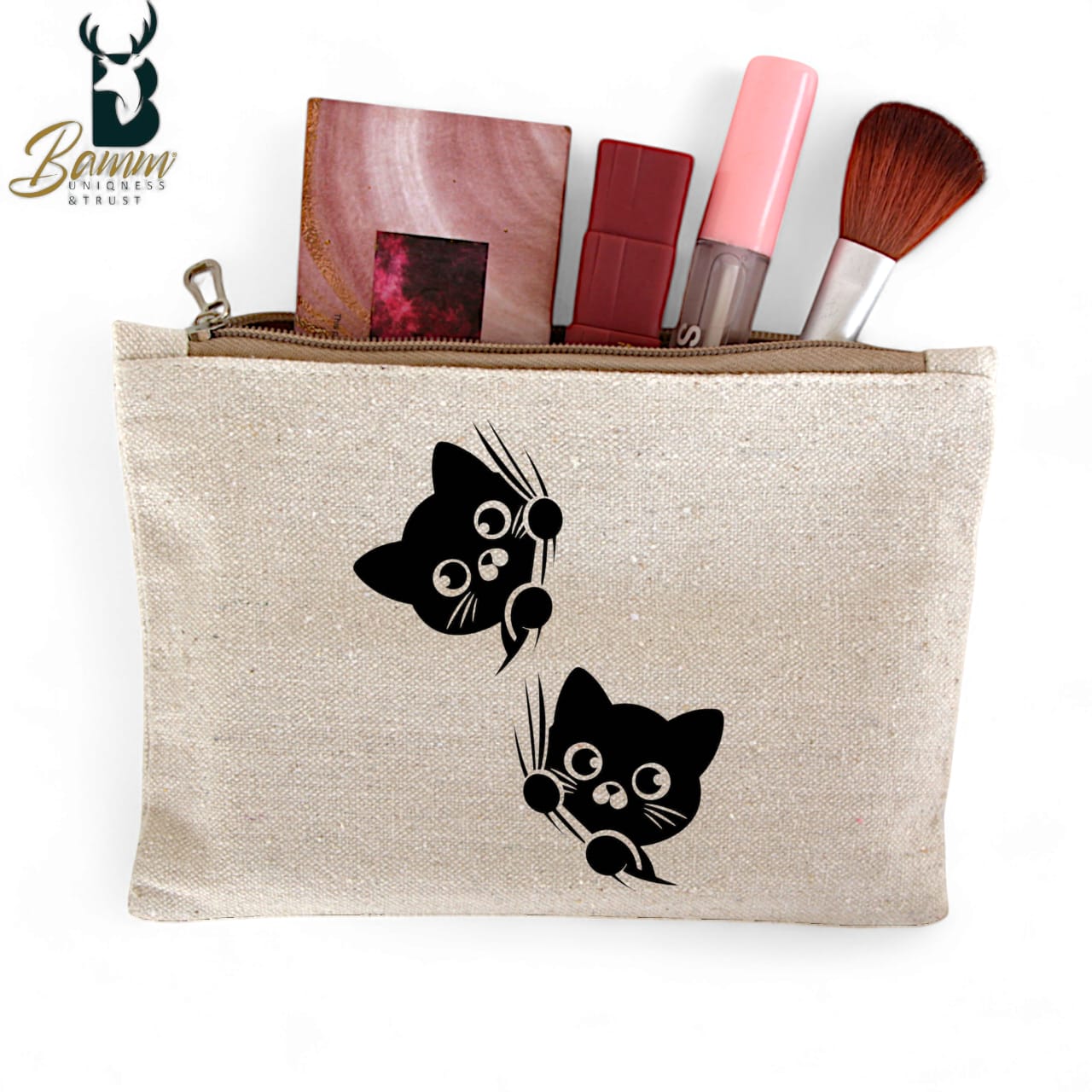 Multi-Use Makeup Organizer Bag – Heavy Duty Duck Cotton, Washable with Digital Print