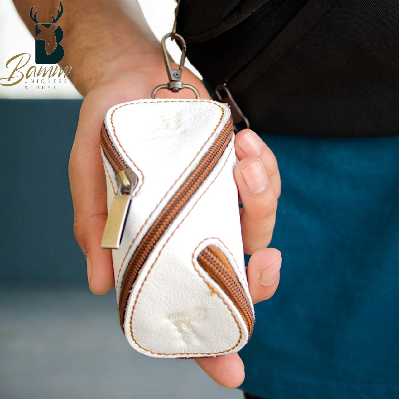 Genuine Leather Keychain With Special Offer "Buy One Get One Free"