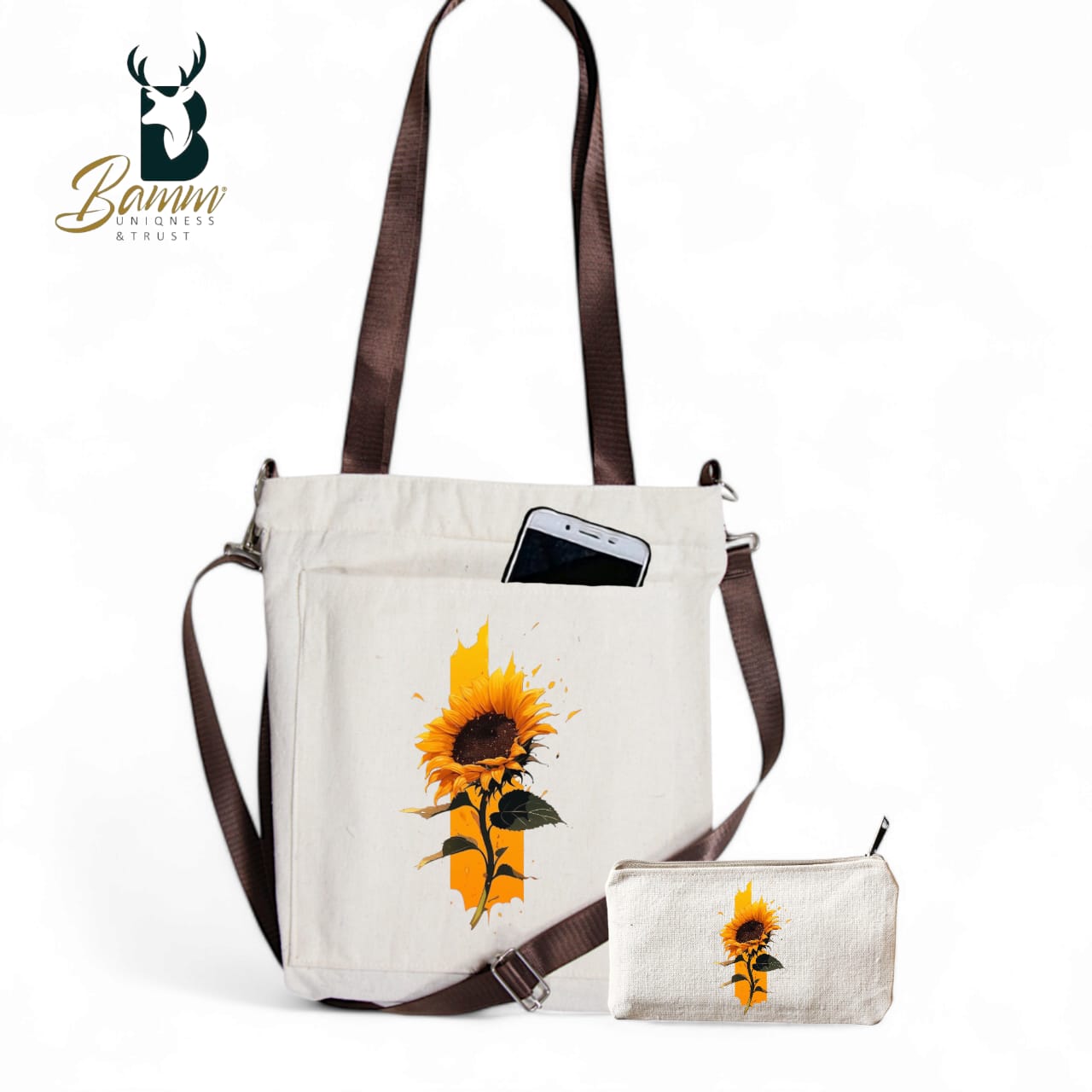 BAMM Tote Bag With Two Adjustable Shoulder Straps