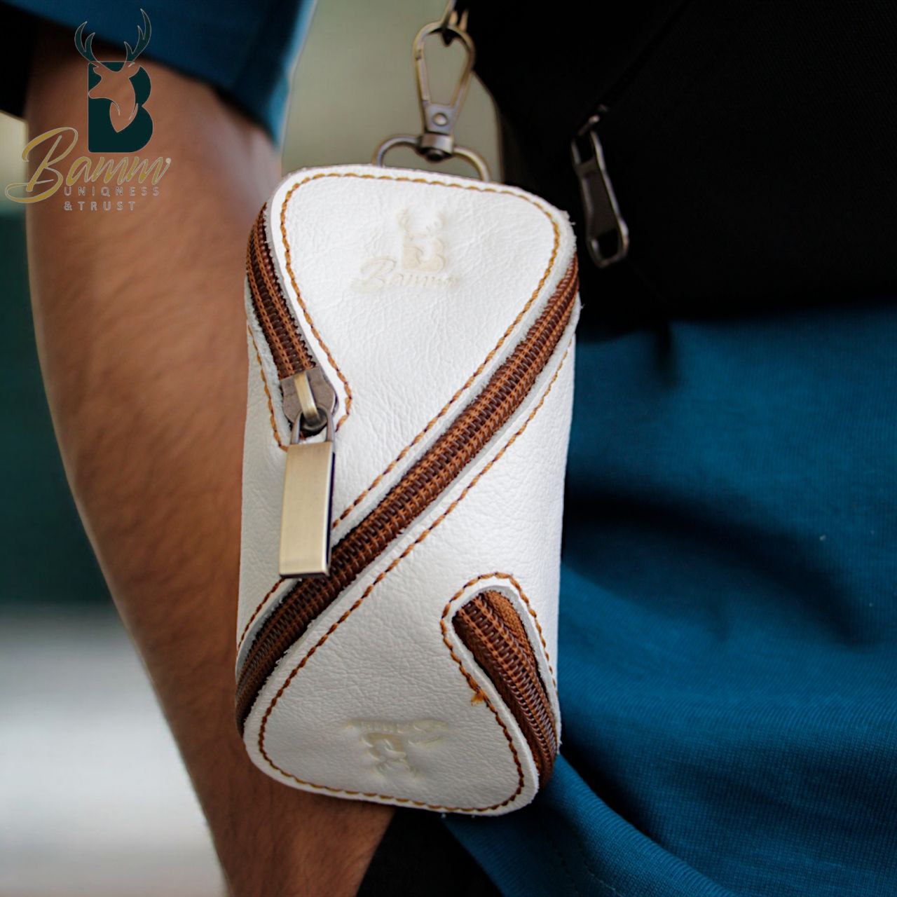 Genuine Leather Keychain With Special Offer "Buy One Get One Free"