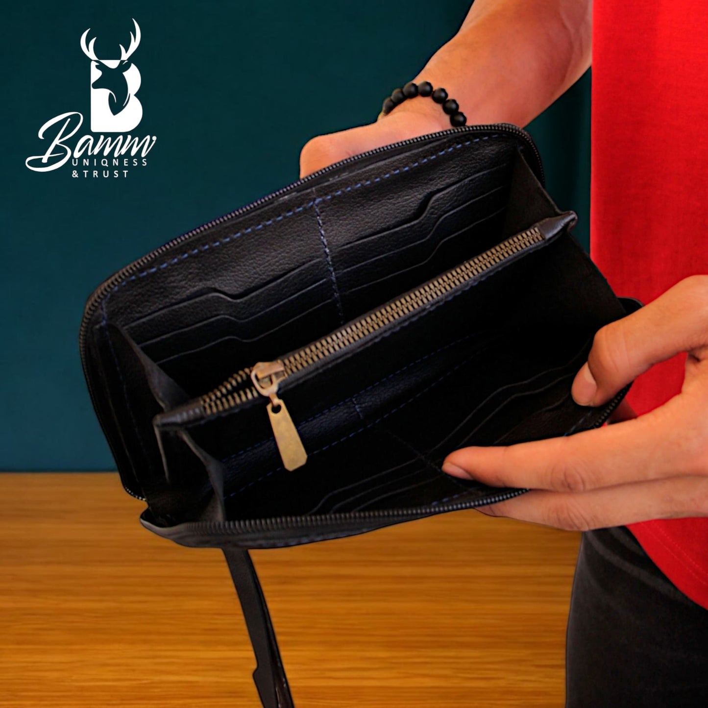 Premium Men’s Leather Handbag – Multi-Functional Organizer with Handle & Card Slots