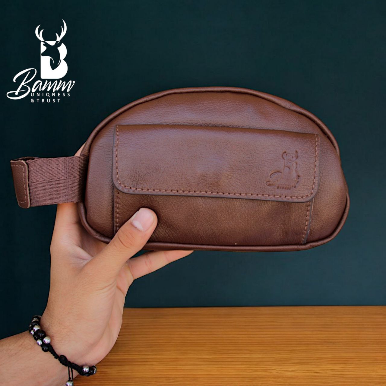 Natural Leather Bag With Mobile Case From Bamm mo: 2242