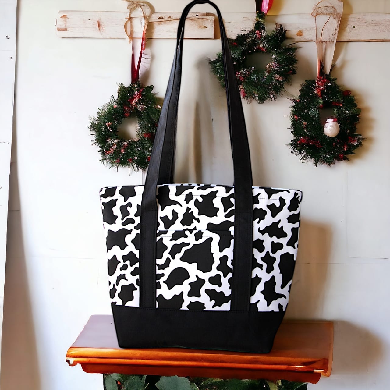 Spacious Polyester Tote Bag with Satin Handles – 30x40 cm, Multi-Compartment 8020