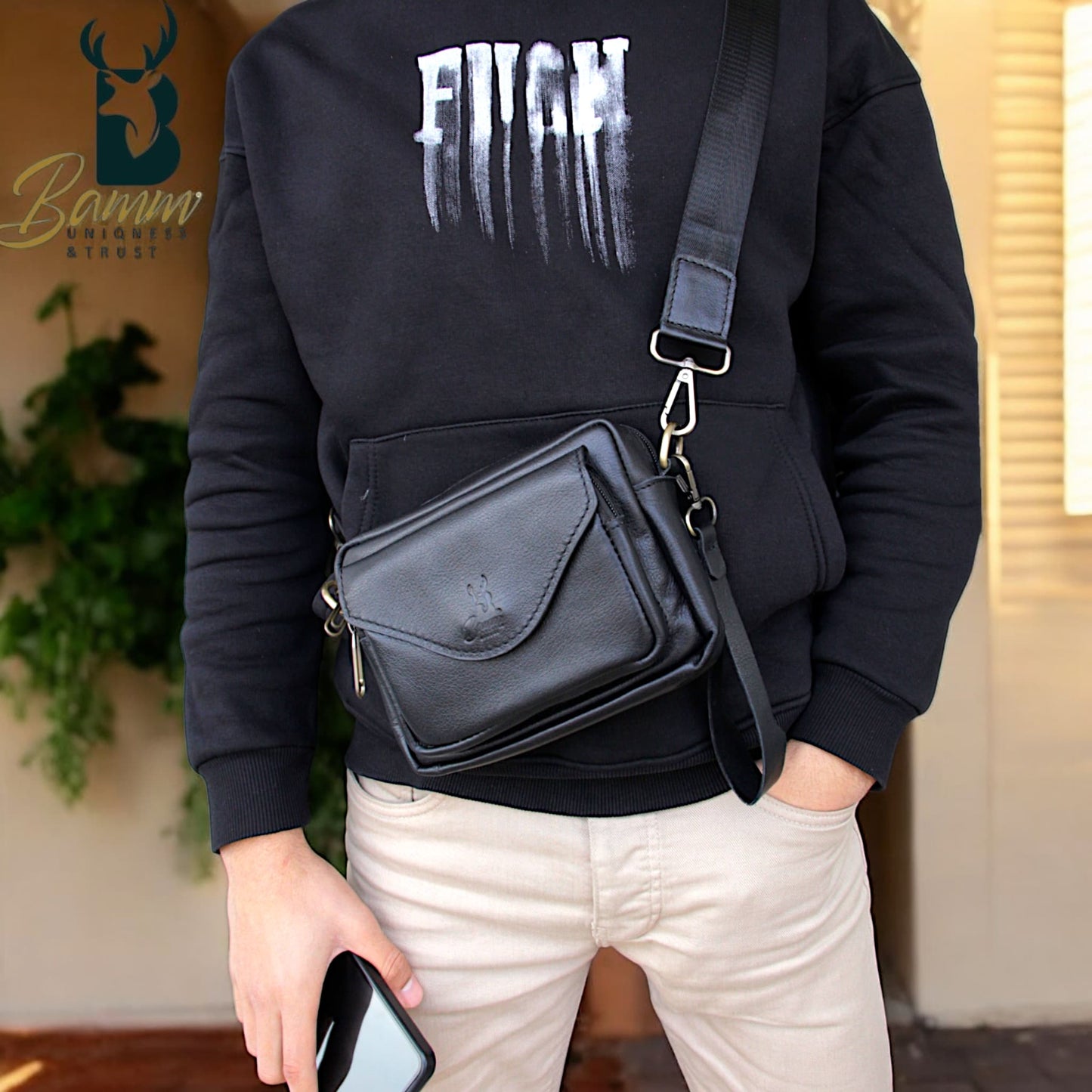 Stylish & Practical – Leather Bag + FREE Keychain for Car Keys + Gym Bag