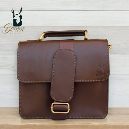 Men's leather shoulder bag-2806