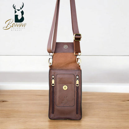 Natural Leather Bag Cross From Bamm For Money And Passport