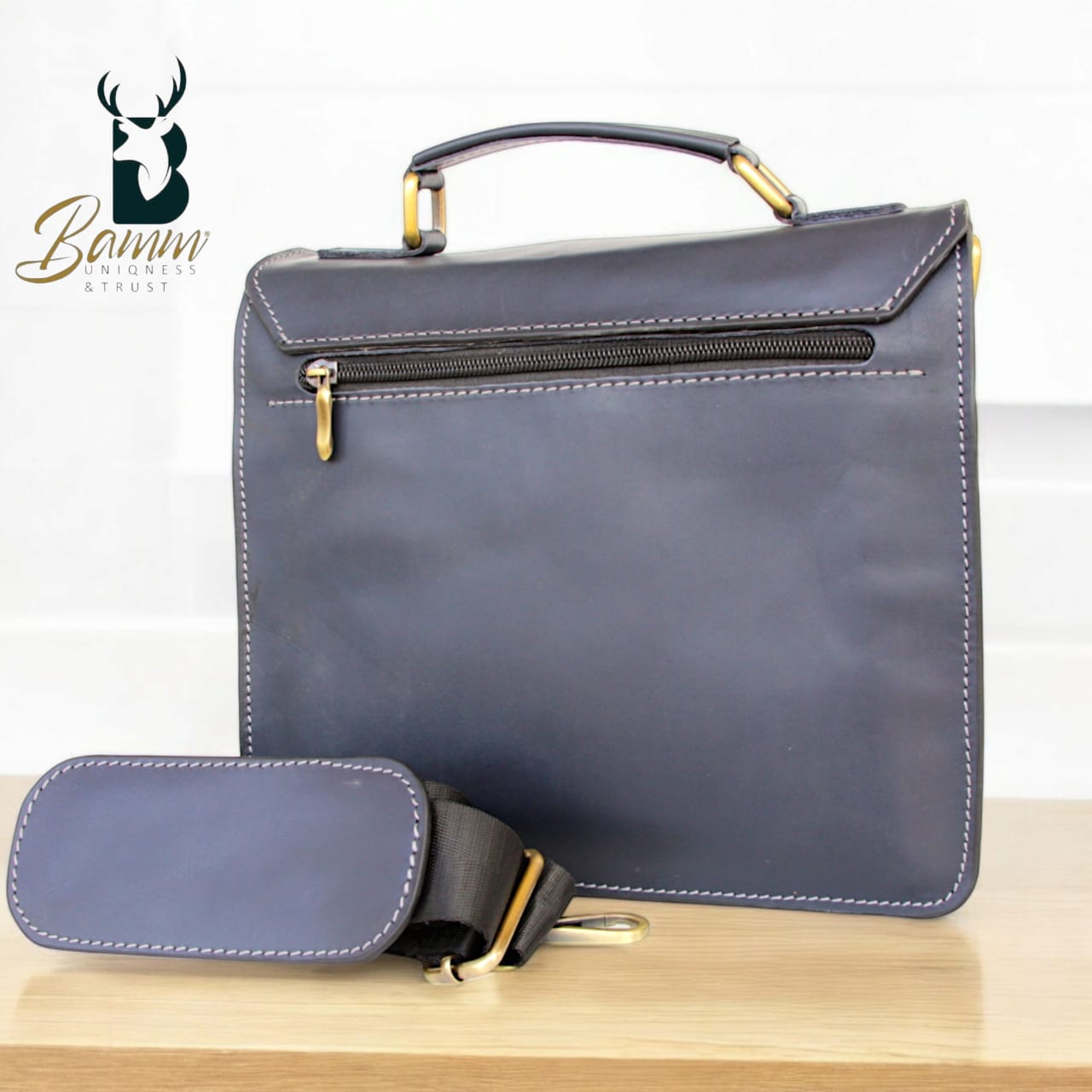 Men's leather shoulder bag-2806