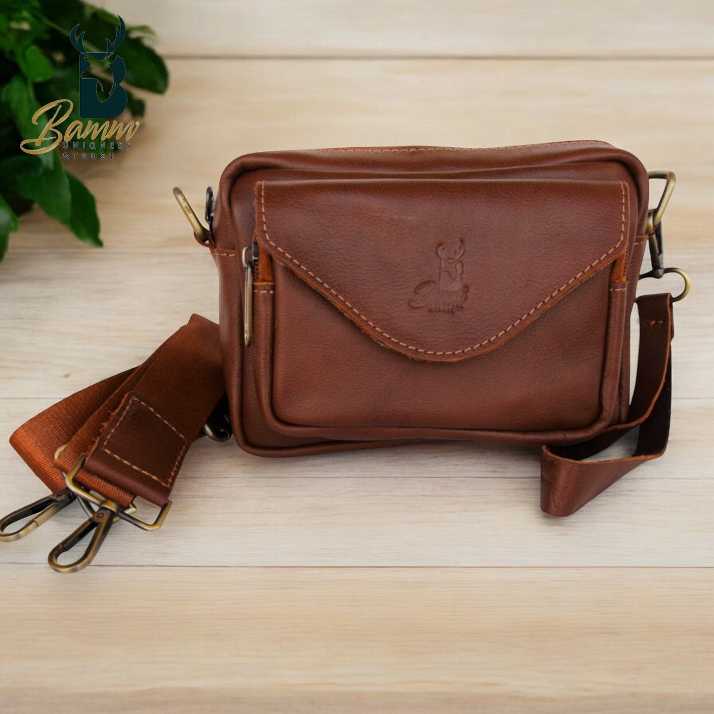 Genuine Leather Crossbody & Handbag – Compact, Multi-Compartment Design