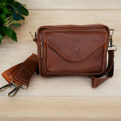 Genuine Leather Crossbody & Handbag – Compact, Multi-Compartment Design