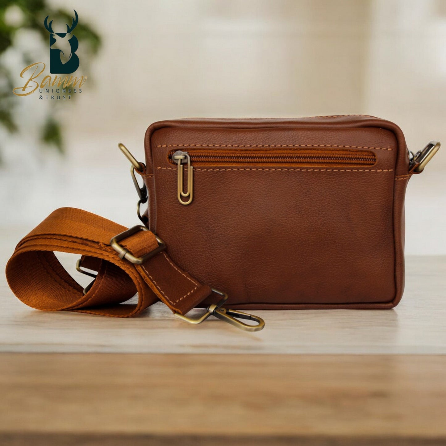 Genuine Leather Crossbody & Handbag – Compact, Multi-Compartment Design