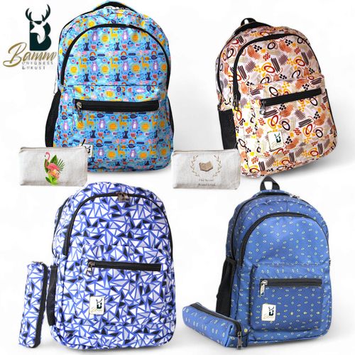 "Offer: 4 School Backpacks For Kids With 4 Gift Pencil Cases - Made Of High-Quality Polyester, Practical And Comfortable Design"