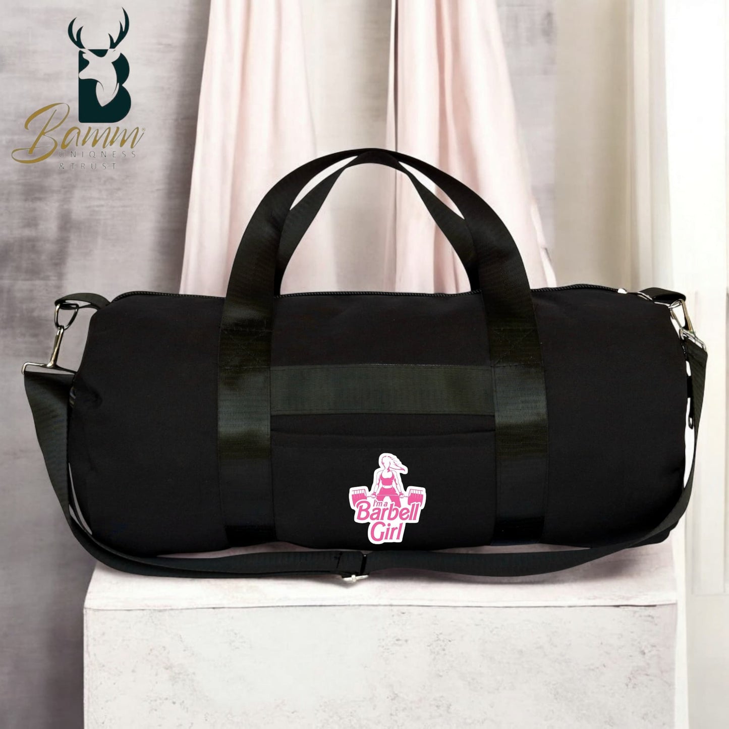 Women's Gym Bag – Water-Resistant Polyester – Side & Front Zipper – Imported Satin Handle – Stylish & Spacious 1111