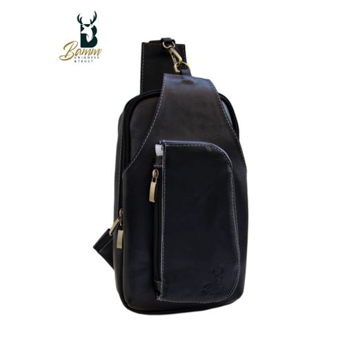 Small Leather Backpack Crossbody Bag Chest Shoulder Bags For Men Outdoor Anti-Theft Lightweight Cycling