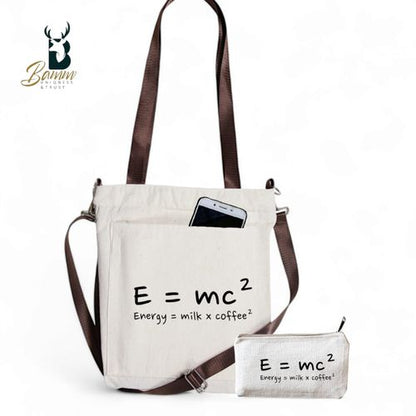 Girls' Tote Bag For University And Daily Use - Beige With Free Pencil Case