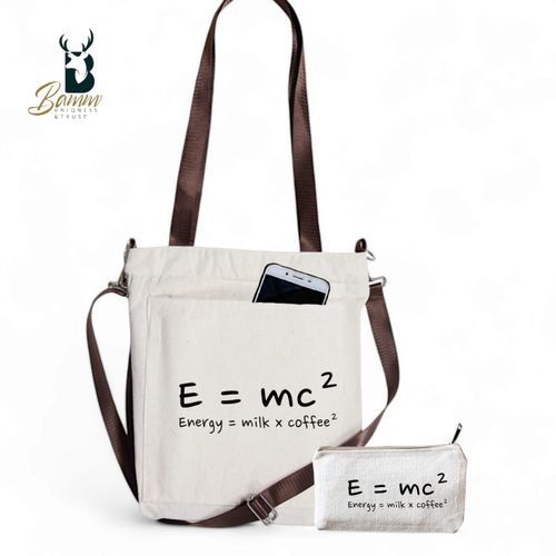 Girls' Tote Bag For University And Daily Use - Beige With Free Pencil Case