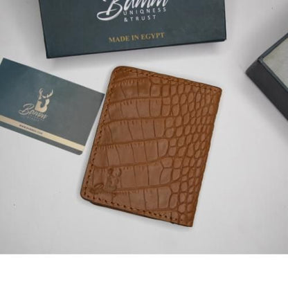 Card Wallet Natural Leather Brown