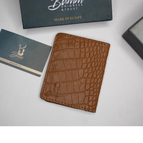 Card Wallet Natural Leather Brown