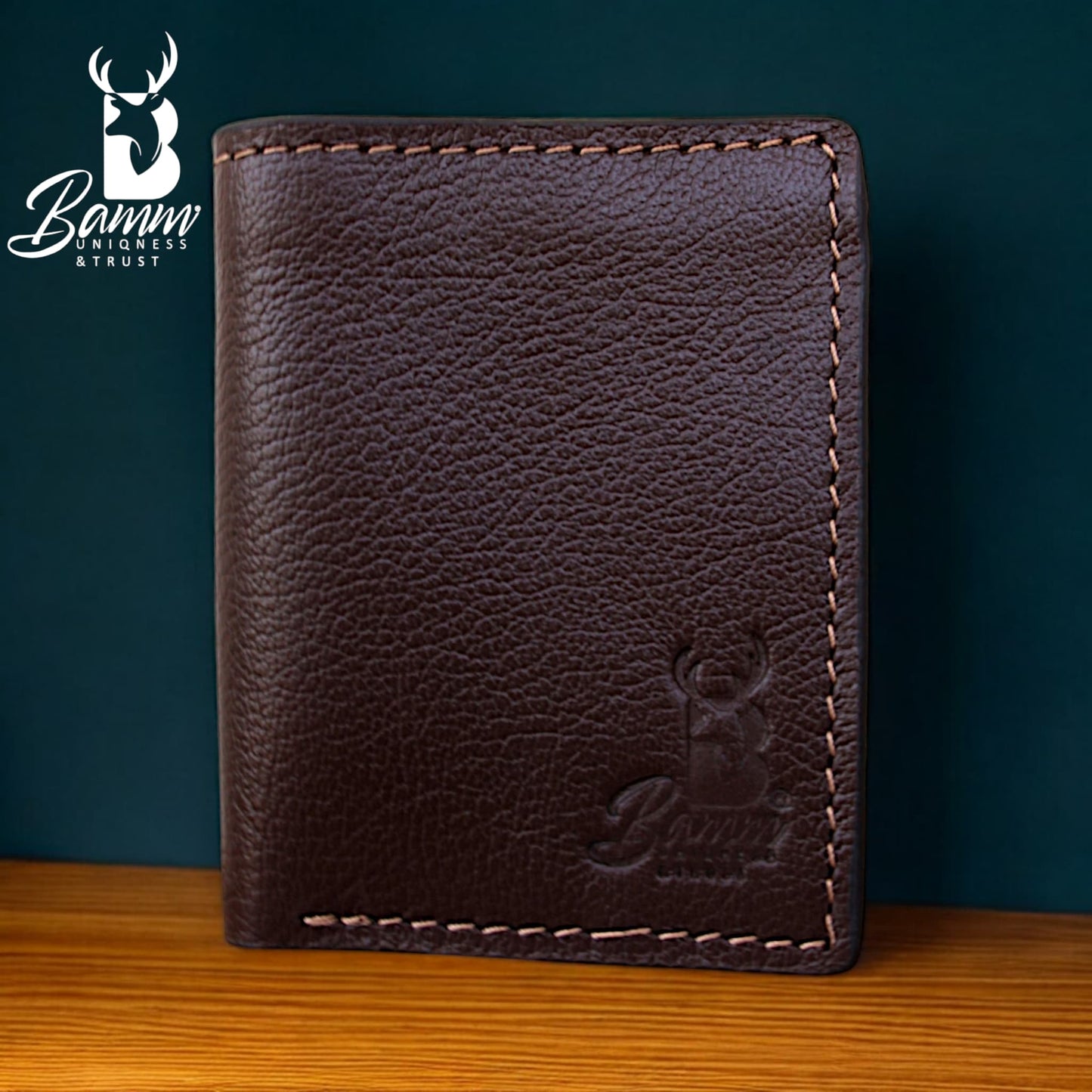 BAMM Genuine Leather Wallet for Men –  Compact Bifold with Card & Cash Slots
