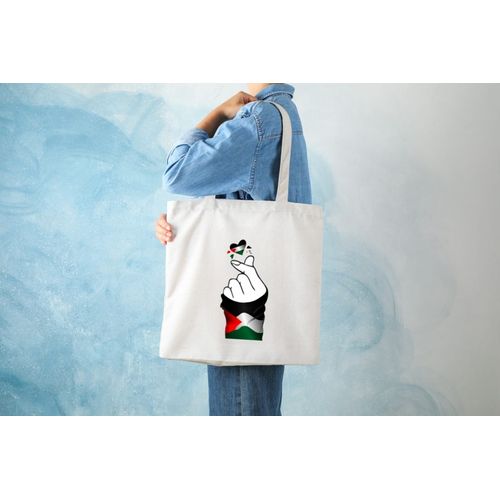 Tote Bag With Pocket And Handle(Palestine)