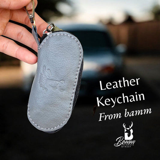 Natural Leather Keychain for Car Remote & Keys – 5x11 cm