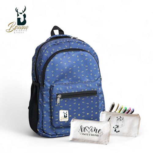 15.6 Inch School Laptop Backpack - Color Mix With 2 Pencil Cases Gift