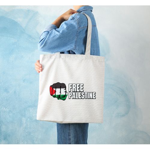 Tote Bag With Pocket And Handle(Palestine)
