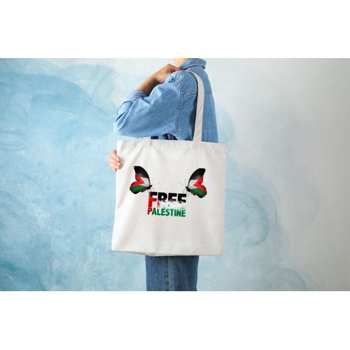 Tote Bag With Pocket And Handle(Palestine)